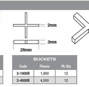 2mm Tile Spacers x 4000 pieces