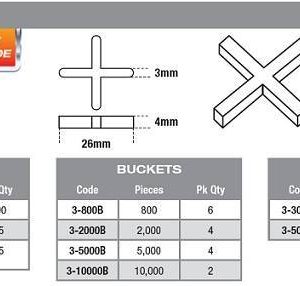 3mm Tile Spacers x 100 pieces