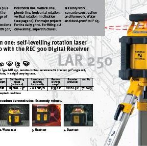 8 functions in one: self-levelling rotation laser Type LAR 250 w