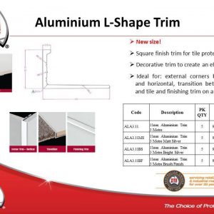 11mm Aluminium L-Shape Angle x 3m