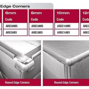 Aluminium Round Edge Corners 2 Pack 10mm