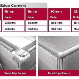 Aluminium Round Edge Corners 2 Pack 12mm