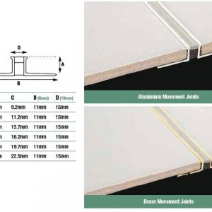 Aluminium and Brass Movement Joints  3metre