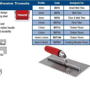 Deluxe - Bright Steel Adh.Trowel 4mm
