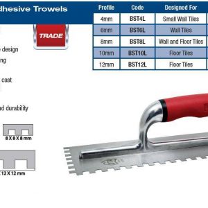 Deluxe - Bright Steel Adh.Trowel 8mm