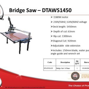 Electric Tile Saw 1450mm