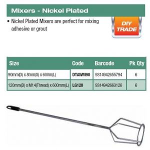 Wisk Mixer 120mm M14Thread Nickel Plated