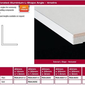 Unperforated 40mm x 25mm x 3mm x 4m