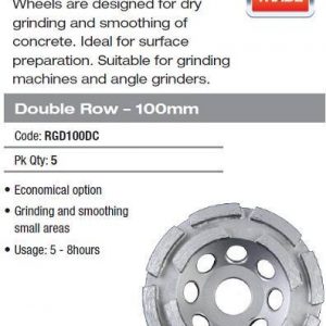 Renovator Diamond Cup Grinding Wheel 100mm Double Row