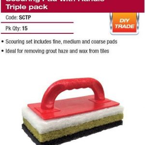 Scouring Pad with handle - Triple pack