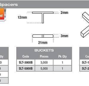 2mm T-Shape Tile Spacers x 2000 pieces