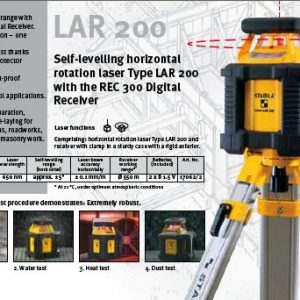 Self-levelling horizontal rotation laser Type LAR 200 with the R