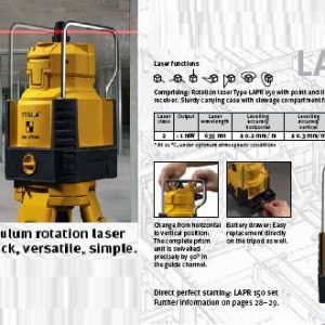 Self-levelling pendulum rotation laser Type LAPR 150