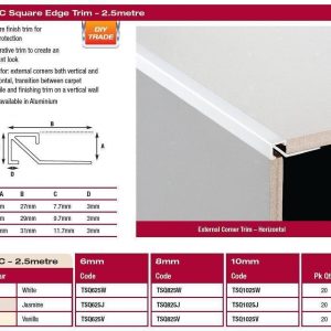 PVC Square Edge Trim 8mm